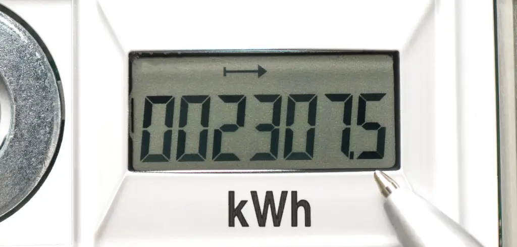 kWh meter showing kWh produced.